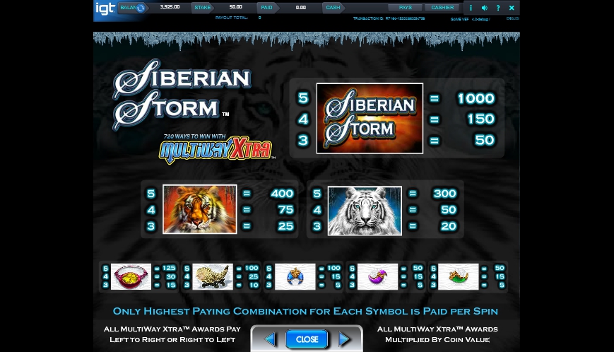 megajackpots siberian storm slot machine detail image 5