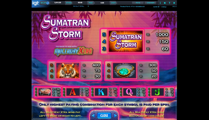 sumatran storm slot machine detail image 5