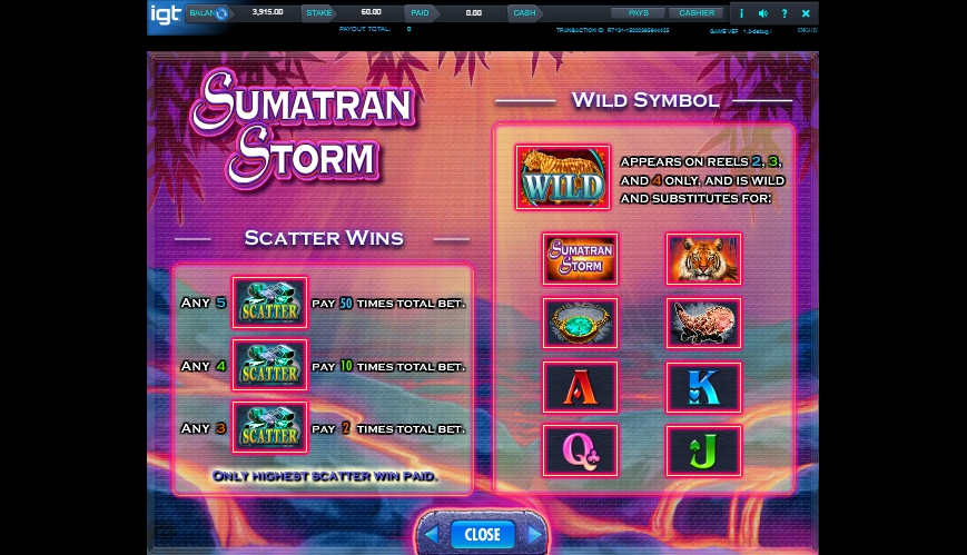 sumatran storm slot machine detail image 4