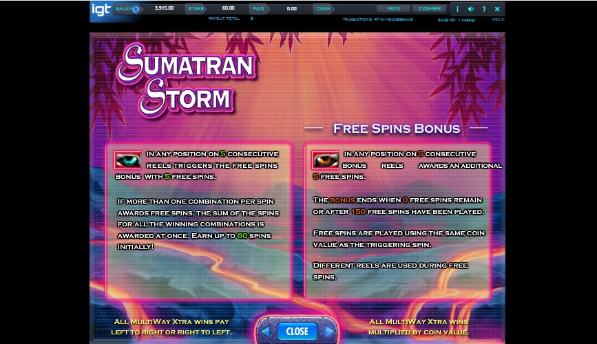 sumatran storm slot machine detail image 3