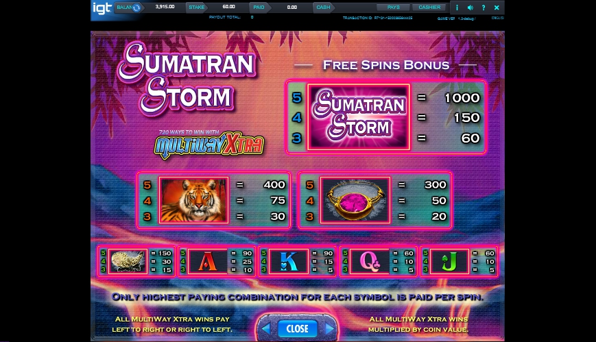 sumatran storm slot machine detail image 2