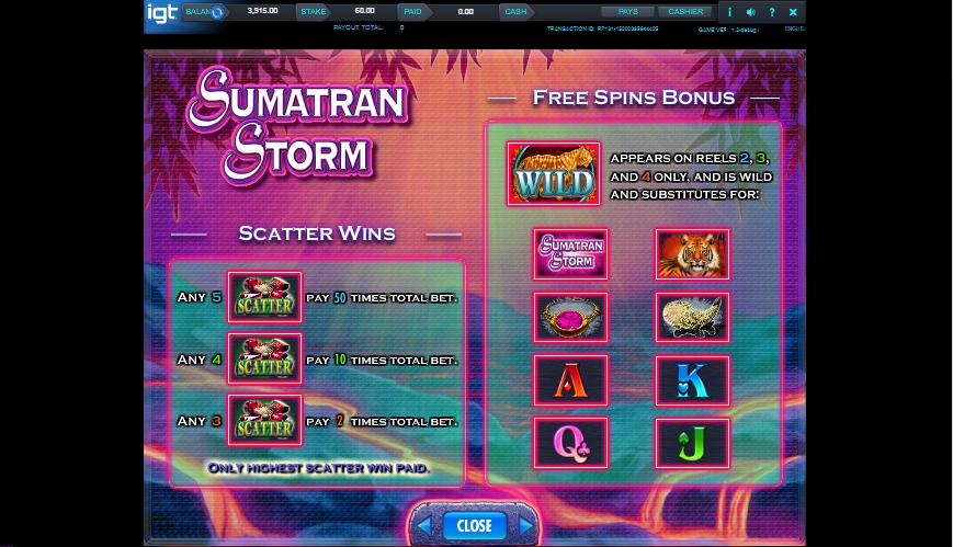 sumatran storm slot machine detail image 1
