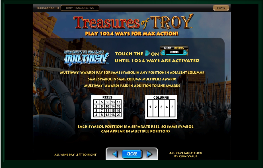 treasures of troy slot machine detail image 7