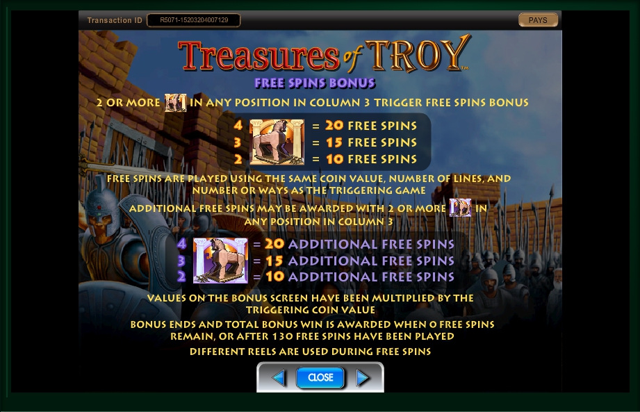 treasures of troy slot machine detail image 4
