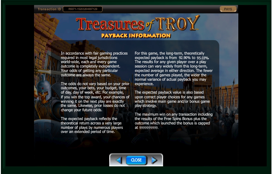 treasures of troy slot machine detail image 0