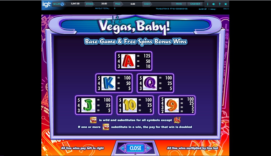 vegas baby! slot machine detail image 3
