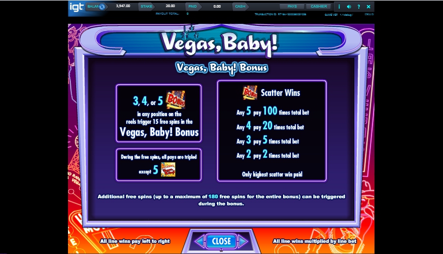 vegas baby! slot machine detail image 2