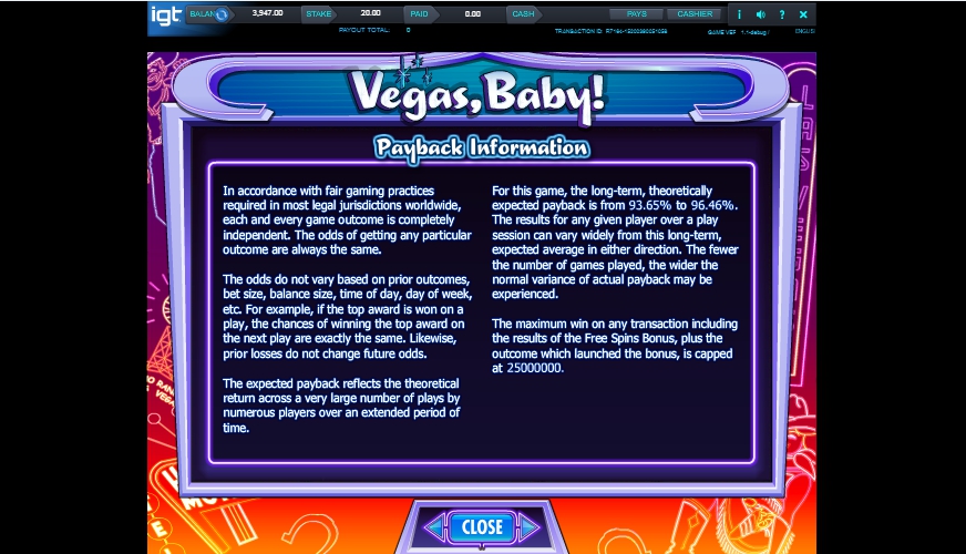 vegas baby! slot machine detail image 0
