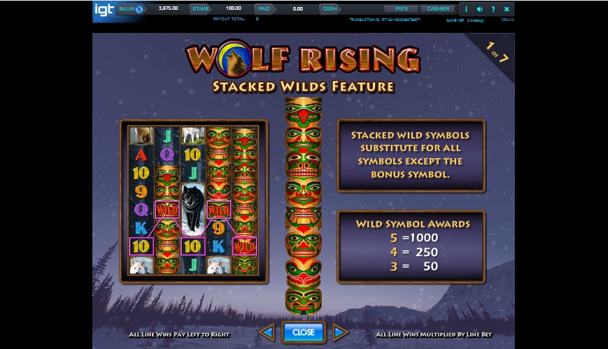wolf rising slot machine detail image 6