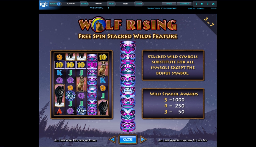 wolf rising slot machine detail image 4