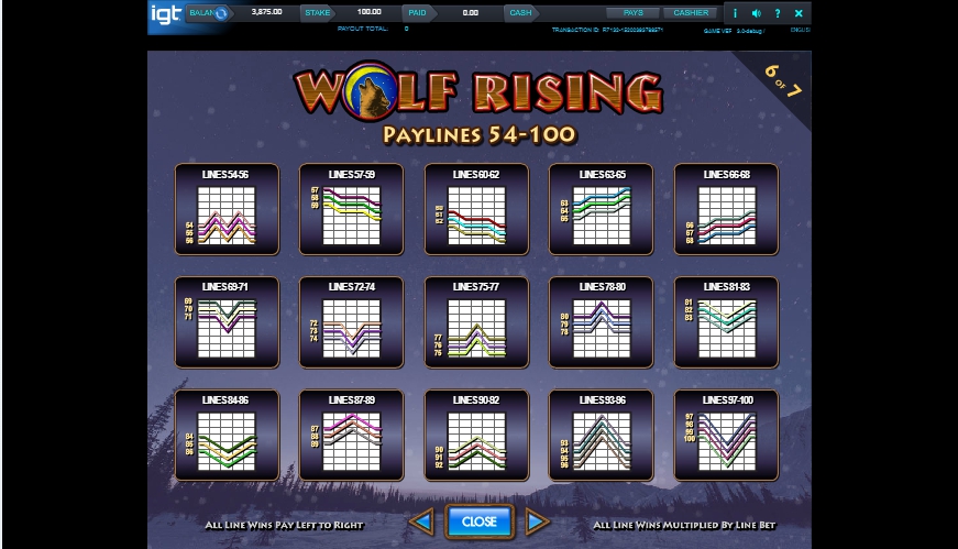wolf rising slot machine detail image 1