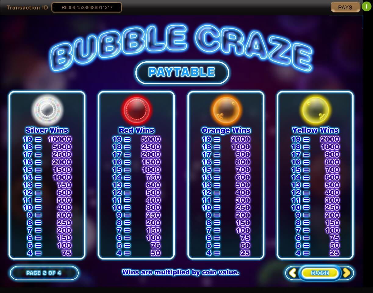 bubble craze slot machine detail image 2