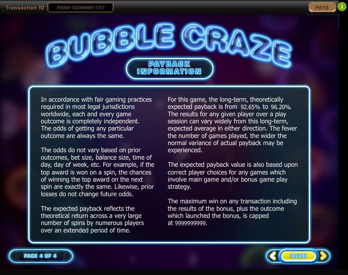 bubble craze slot machine detail image 0