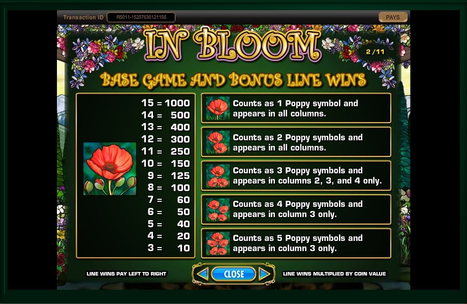 in bloom slot machine detail image 18