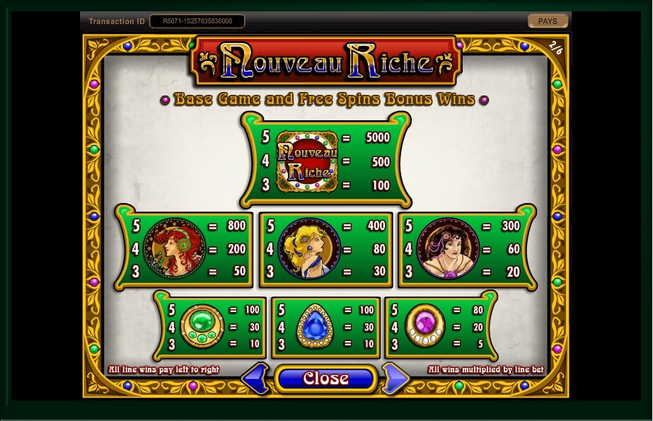 nouveau riche slot machine detail image 4
