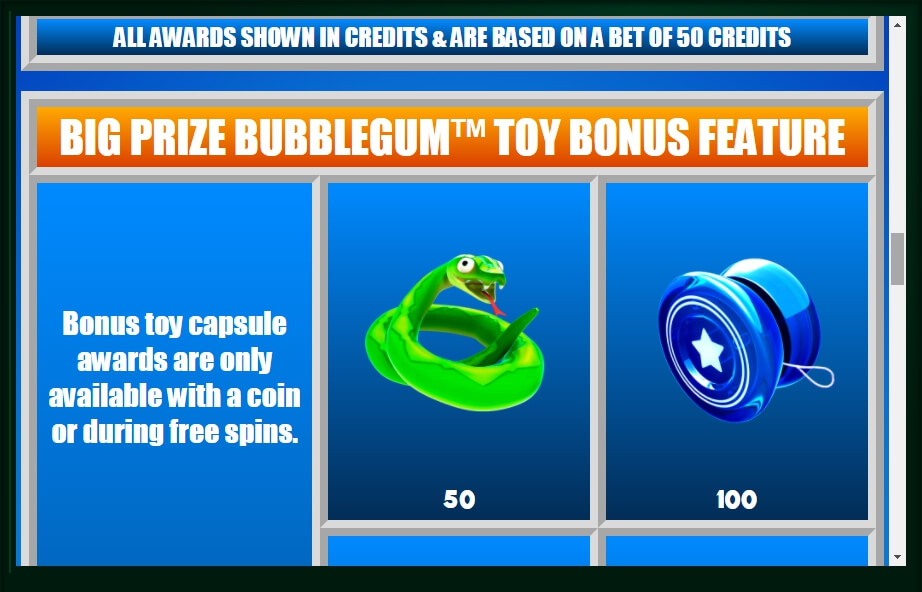 big prize bubblegum deluxe slot machine detail image 4