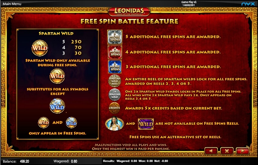 leonidas slot machine detail image 2