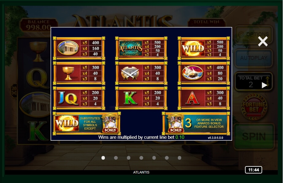 atlantis: city of destiny slot machine detail image 6