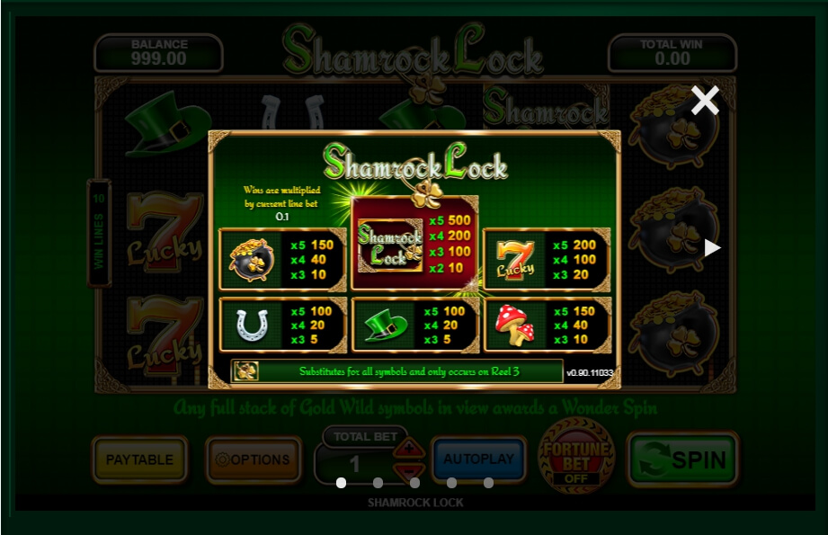 shamrock lock slot machine detail image 4