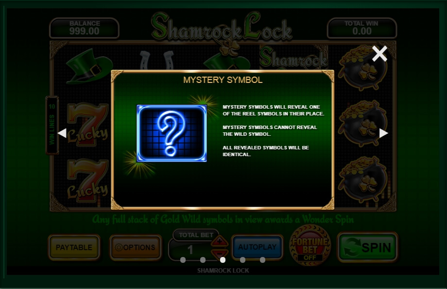 shamrock lock slot machine detail image 2