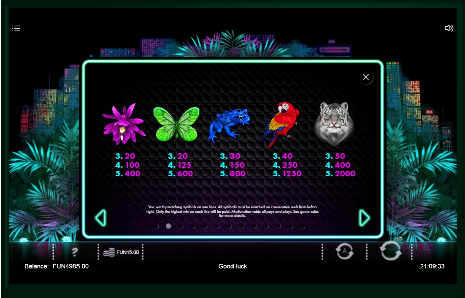 neon jungle slot machine detail image 7