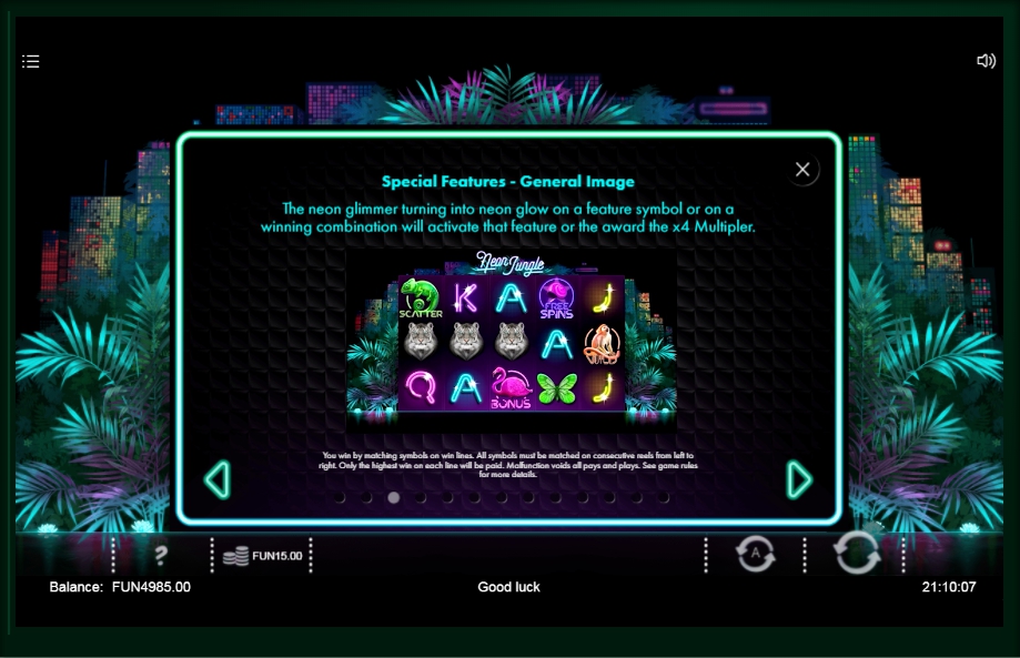 neon jungle slot machine detail image 6