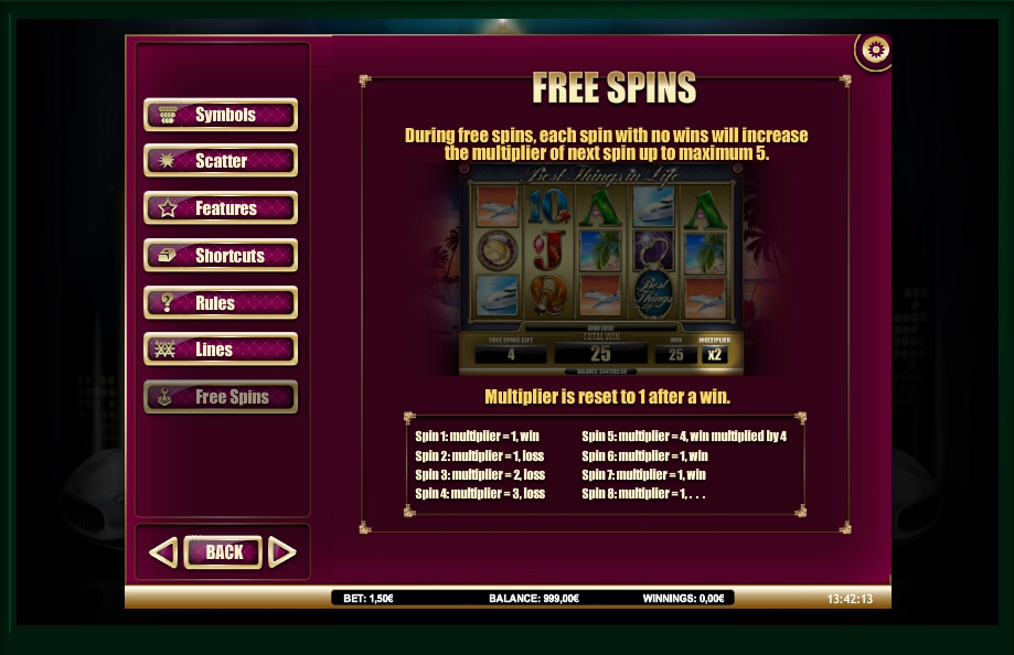 best things in life slot machine detail image 0