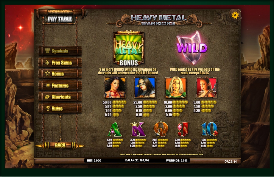 heavy metal warriors slot machine detail image 10