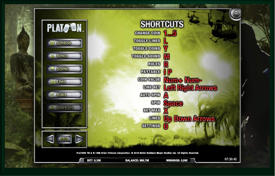platoon slot machine detail image 0