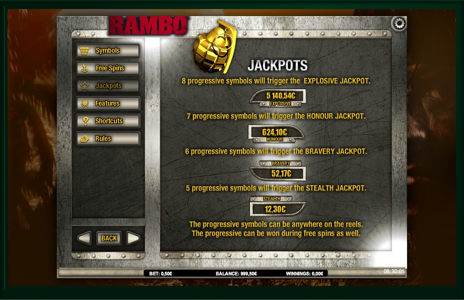rambo slot machine detail image 3