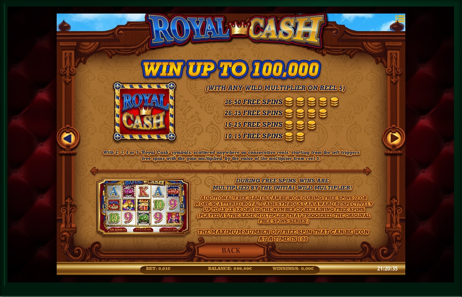 royal cash slot machine detail image 5