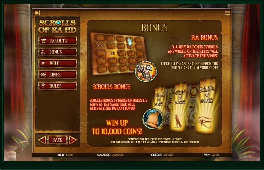 scrolls of ra slot machine detail image 3