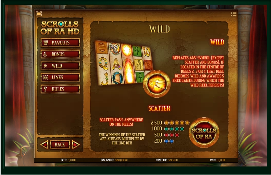 scrolls of ra slot machine detail image 2
