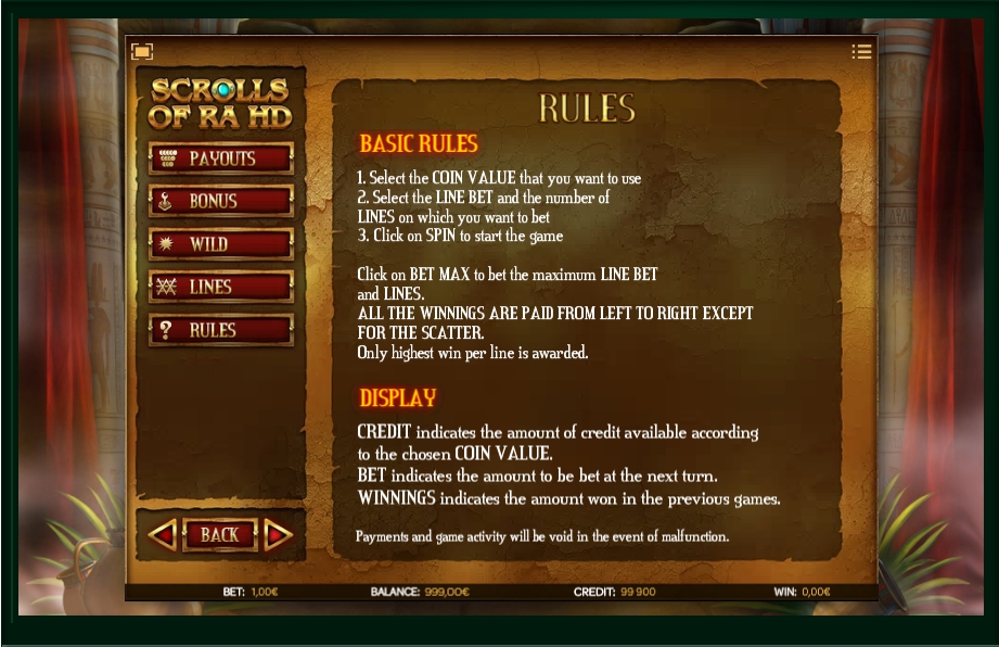 scrolls of ra slot machine detail image 0