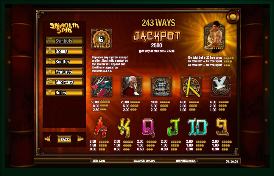 shaolin spin slot machine detail image 5