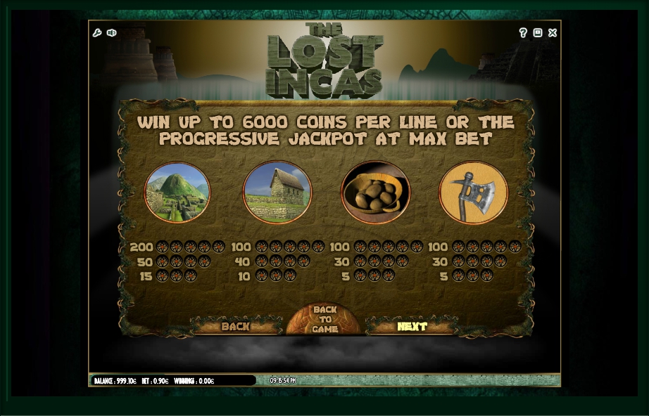 the lost incas slot machine detail image 3