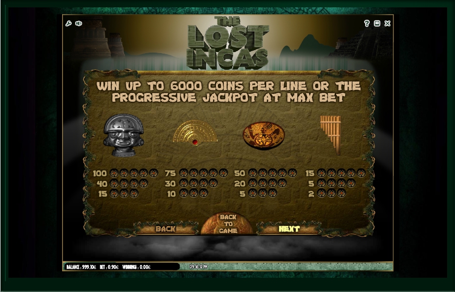 the lost incas slot machine detail image 2