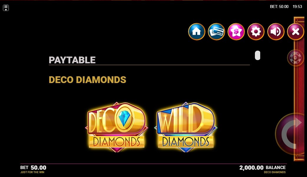 deco diamonds slot machine detail image 10