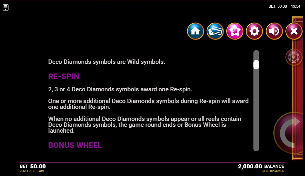deco diamonds slot machine detail image 7