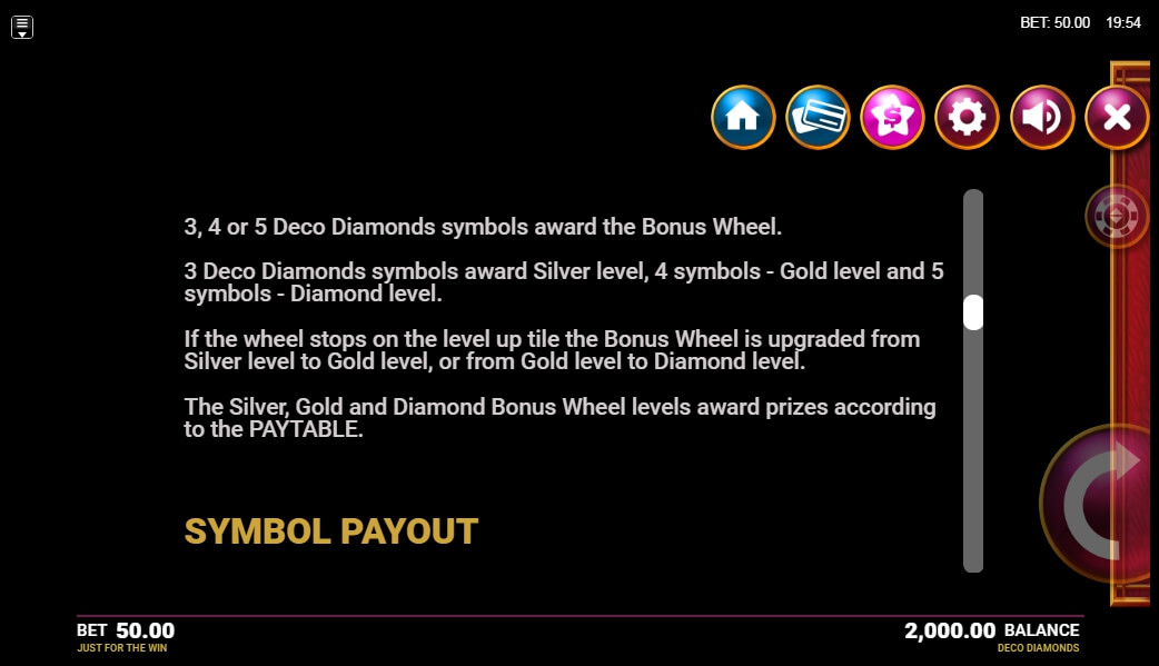 deco diamonds slot machine detail image 5