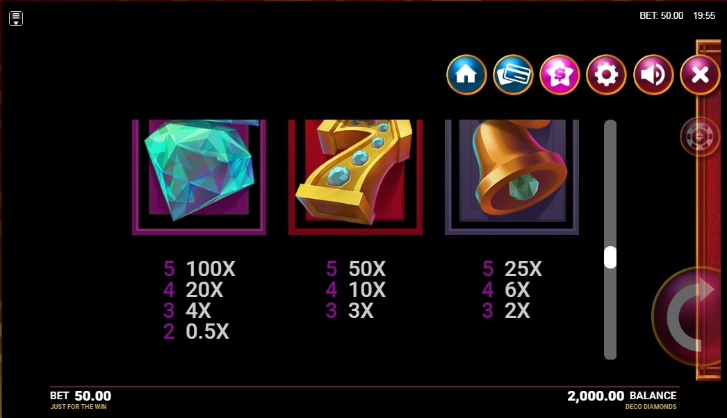 deco diamonds slot machine detail image 2