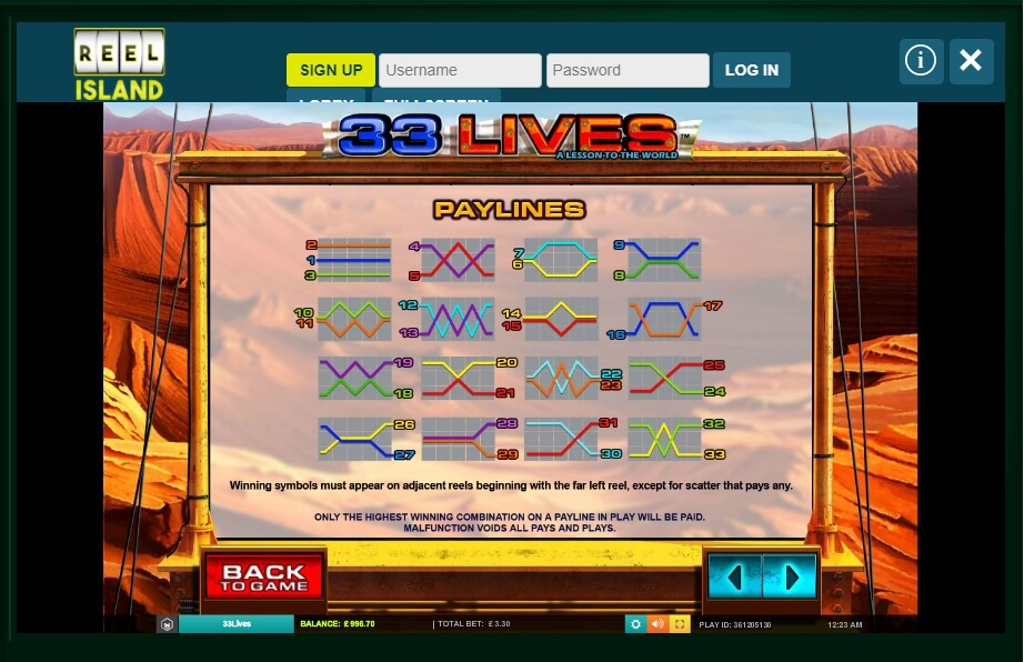 33 lives slot machine detail image 2
