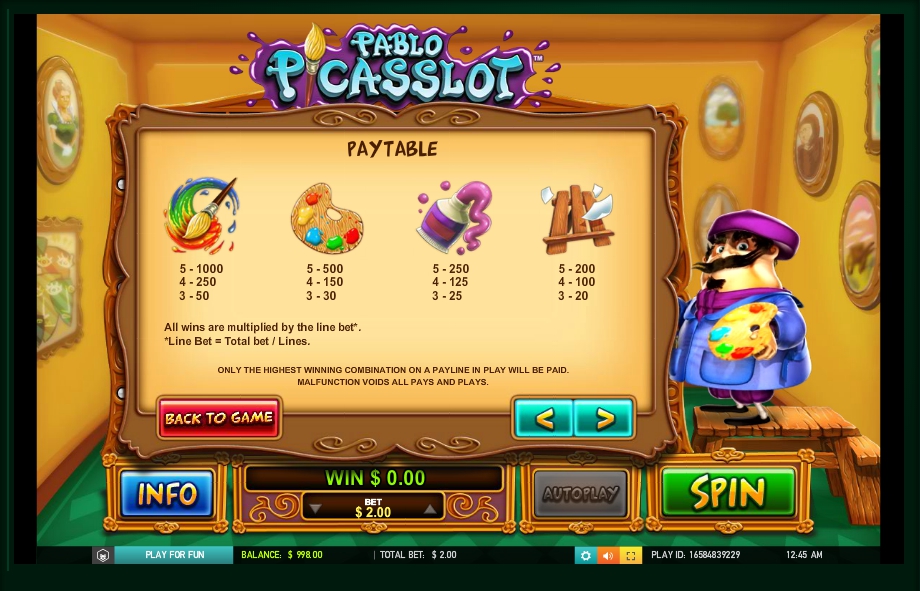 pablo picasslot slot machine detail image 5