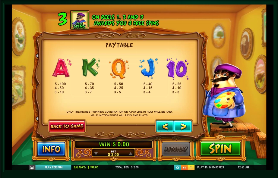 pablo picasslot slot machine detail image 4