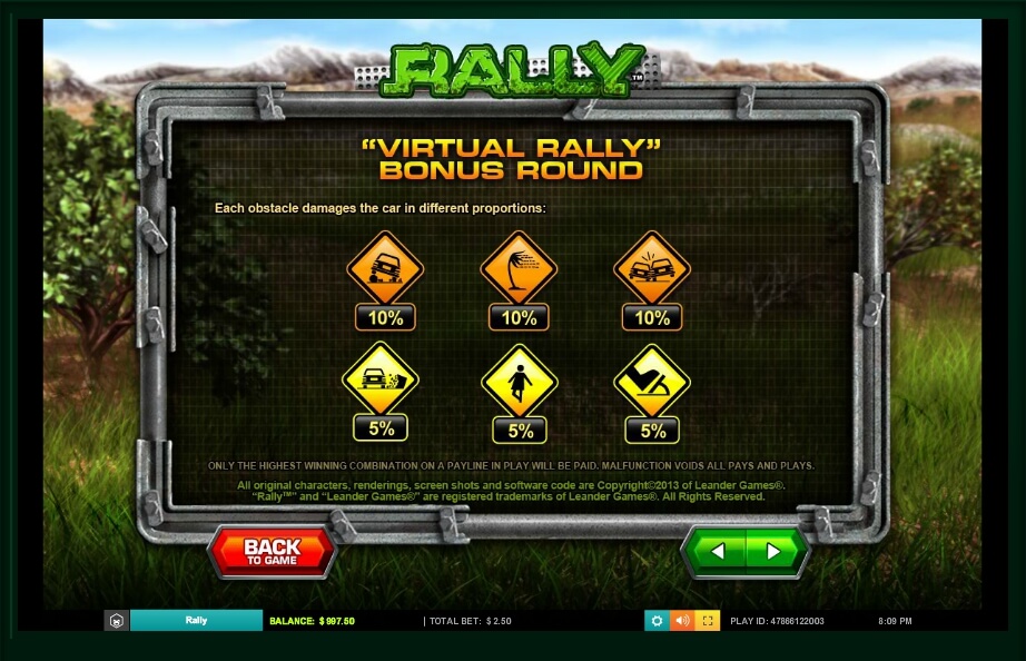 rally slot machine detail image 0