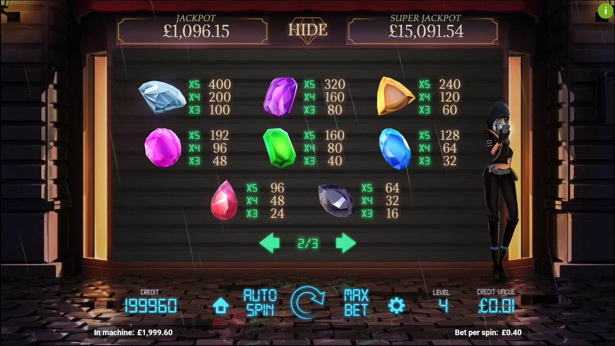 jewel heist slot machine detail image 1