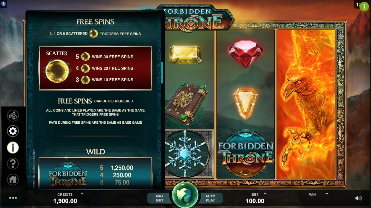 forbidden throne slot machine detail image 3
