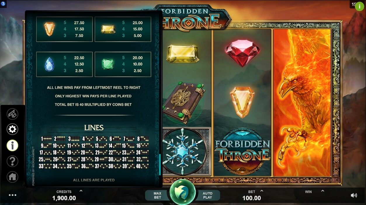 forbidden throne slot machine detail image 1