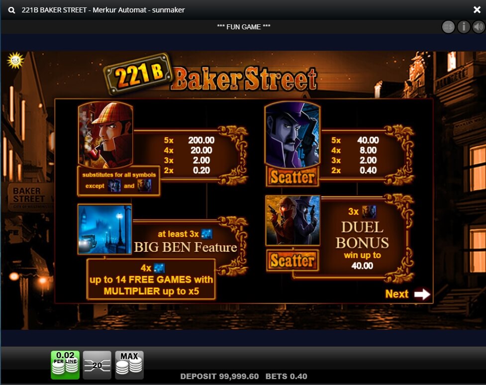 221b baker street hd slot machine detail image 1