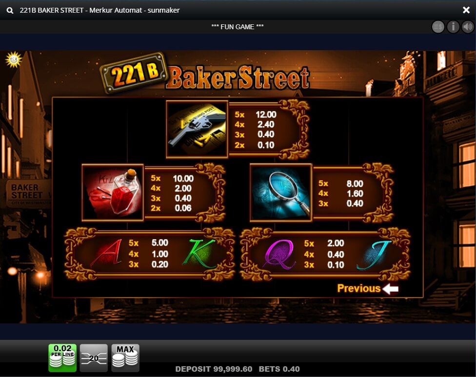 221b baker street hd slot machine detail image 0